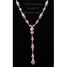 Natural Pearl Necklace 925 Sterling Silver:สร้อยคอไข่มุกแท้งานเงิน