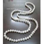 Rope White Pearl Necklace:สร้อยคอไข้่มุกแท้เส้นยาวสีขาว วาว