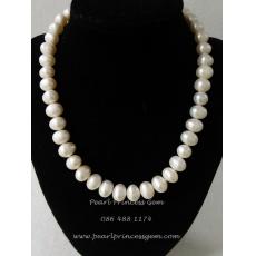 Oval White Pearl Necklace:สร้อยคอไข่มุกแท้ทรงไข่