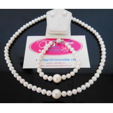 White Pearl Set:ชุดไข่มุกสีขาวกลม(เม็ดกลางใหญ่)
