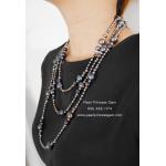 Rope Black Chocolate Pearl Necklace:สร้อยคอไข่มุกดำร้อยแบบยาว