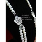 White Pearl Flower Set:ชุดไข่มุกสองสายคอลเล็กชั่นดอกไม้