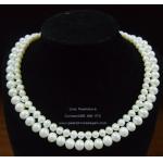 Double Strands White Pearl Necklace:สร้อยคอไข่มุกแท้เส้นคู่ราคาโปรโมชั่น