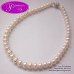 Promotion White Pearl Necklace:สร้อยคอไข่มุกแท้ขนาดกลางเงาวาว