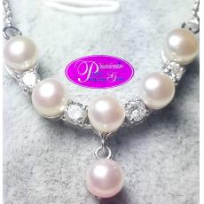 Pearl Silver Necklace:สร้อยคอไข่มุกแท้บนตัวเรือนเงิน