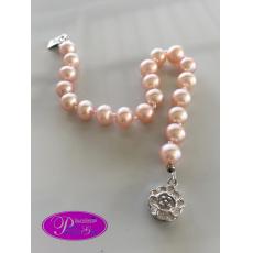 Pink Pearl Bracelet:สร้อยข้อมือไข่มุกแท้สีชมพูเม็ดสวย