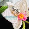 Grey South Sea Pearls Earrings:ไข่มุกเซาท์ซีสีเทาเหลือบฟ้าน้ำทะเล